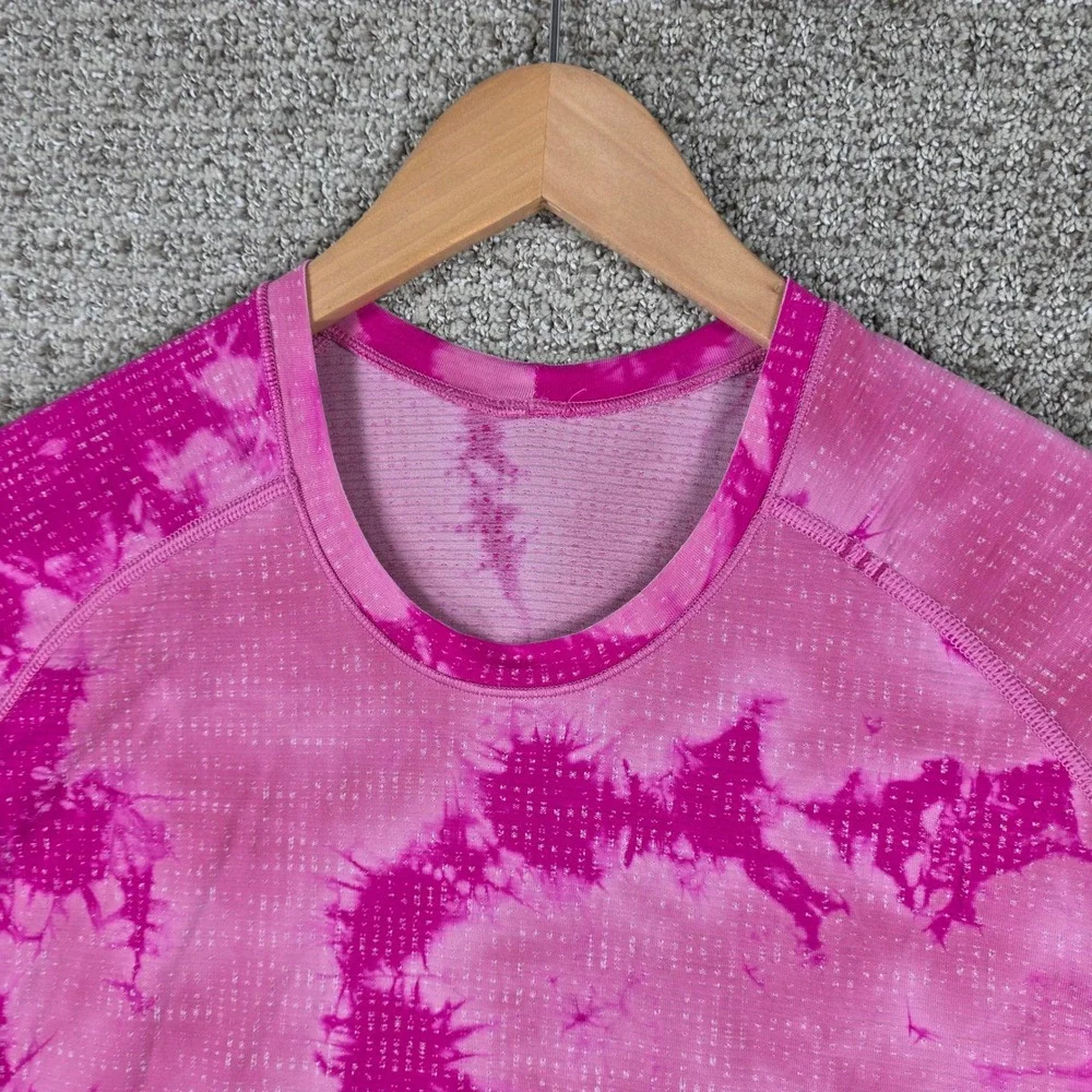 Lululemon Metal Vent Tech 2.0 Short Sleeve Shirt XL Pink Tie Dye Athletic